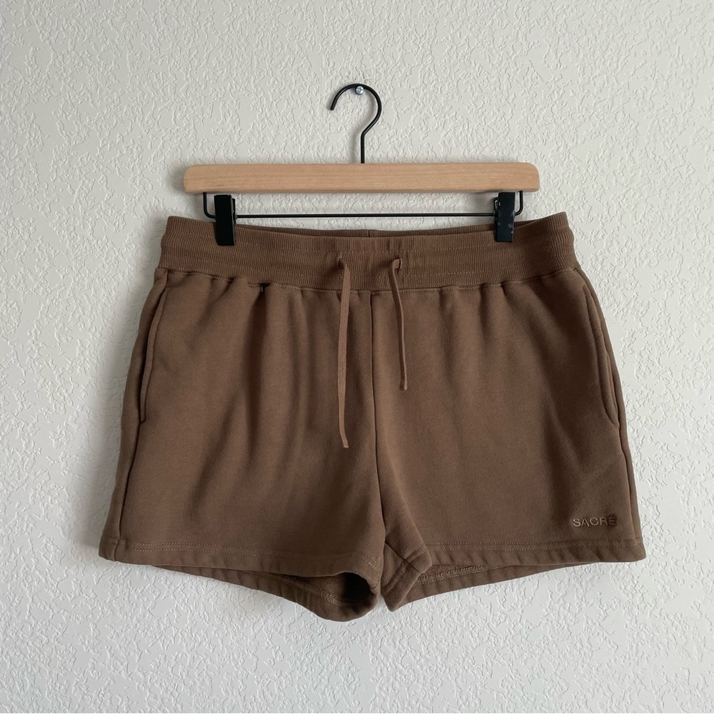 Sacre Shorts Womens Large Brown Fleece Style